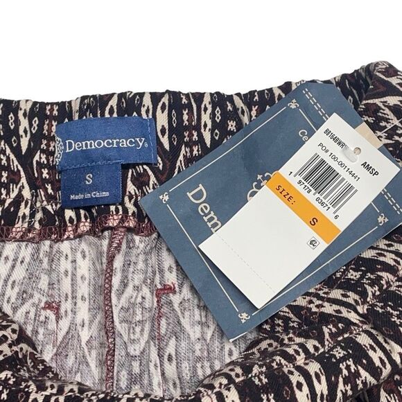 Democracy Skyrise Pull On Printed Frayed Hem Cropped Pants N0305 - Picture 3 of 9